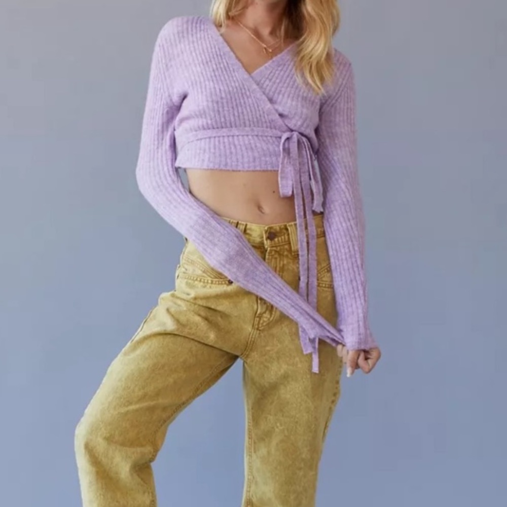 Wrap Tie Cropped Sweater